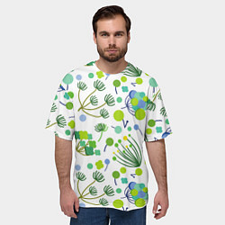 Футболка оверсайз мужская Green bloom, цвет: 3D-принт — фото 2