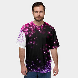 Футболка оверсайз мужская Неоновые звезды - neon, цвет: 3D-принт — фото 2