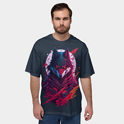 Футболка оверсайз мужская Лис ниндзя от нейросети, цвет: 3D-принт — фото 2