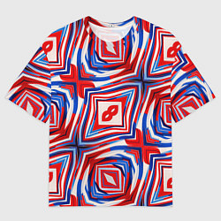 Футболка оверсайз мужская Красная маска абстракция, цвет: 3D-принт