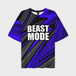 Футболка оверсайз мужская Beast mode - синяя униформа, цвет: 3D-принт