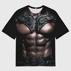 Футболка оверсайз мужская Африканец в черных доспехах, цвет: 3D-принт