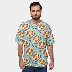 Футболка оверсайз мужская Пюрешка с сосисками, цвет: 3D-принт — фото 2
