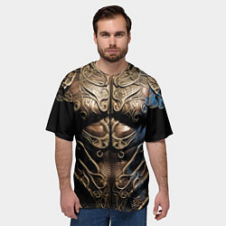 Футболка оверсайз мужская Воин - доспехи будущего, цвет: 3D-принт — фото 2