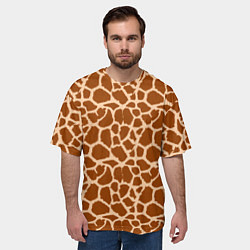 Футболка оверсайз мужская Шкура Жирафа - Giraffe, цвет: 3D-принт — фото 2