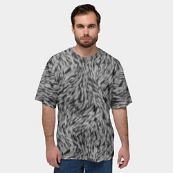 Футболка оверсайз мужская Густой серый мех, цвет: 3D-принт — фото 2