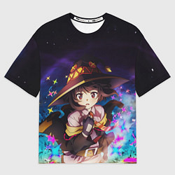 Футболка оверсайз мужская Мегумин Алый маг, цвет: 3D-принт