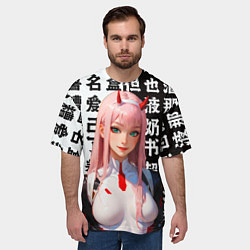 Футболка оверсайз мужская Любимый во Франксе - Ноль два, цвет: 3D-принт — фото 2