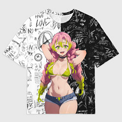 Футболка оверсайз мужская Мицури Канроджи - Demon slayer, цвет: 3D-принт