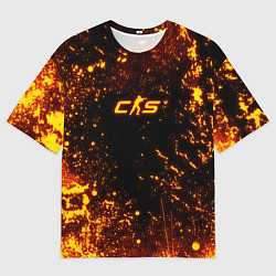 Футболка оверсайз мужская Fire CS2, цвет: 3D-принт