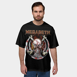 Футболка оверсайз мужская Megadeth - боевой череп, цвет: 3D-принт — фото 2