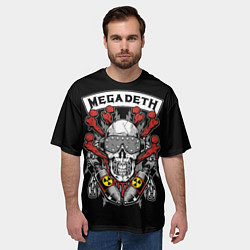 Футболка оверсайз мужская Megadeth - ядерный череп, цвет: 3D-принт — фото 2