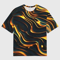Футболка оверсайз мужская Gold waves, цвет: 3D-принт