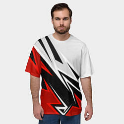 Футболка оверсайз мужская Бело-красная униформа для зала, цвет: 3D-принт — фото 2