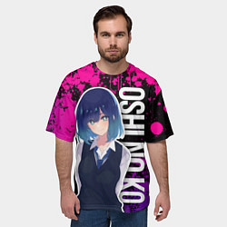 Футболка оверсайз мужская Акане - ребёнок айдола - неон, цвет: 3D-принт — фото 2