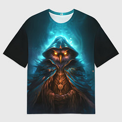 Футболка оверсайз мужская Сова в колдовской мантии, цвет: 3D-принт