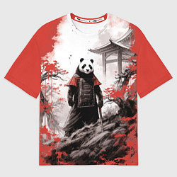 Футболка оверсайз мужская Panda samurai, цвет: 3D-принт