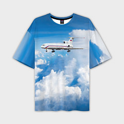 Мужская футболка оверсайз Ту-154 на высоте