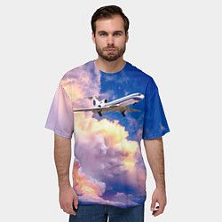 Футболка оверсайз мужская Ту-154М Взлет, цвет: 3D-принт — фото 2