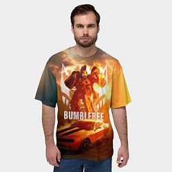 Футболка оверсайз мужская Трансформеры: Бамблби, цвет: 3D-принт — фото 2