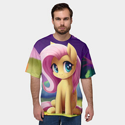 Футболка оверсайз мужская Флаттершай, цвет: 3D-принт — фото 2