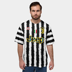 Футболка оверсайз мужская Кьеза Ювентус форма 2324 домашняя, цвет: 3D-принт — фото 2