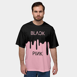 Футболка оверсайз мужская Blackpink - краски, цвет: 3D-принт — фото 2