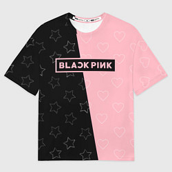 Мужская футболка оверсайз Blackpink - hearts and stars