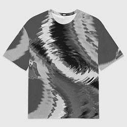Футболка оверсайз мужская Абстрактный узор в серых тонах, цвет: 3D-принт