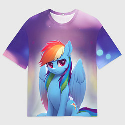 Футболка оверсайз мужская Пони Рейнбоу Дэш, цвет: 3D-принт
