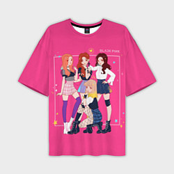 Футболка оверсайз мужская Blackpink anime poster, цвет: 3D-принт