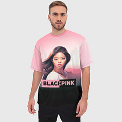 Футболка оверсайз мужская Солистка Blackpink, цвет: 3D-принт — фото 2