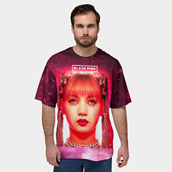 Футболка оверсайз мужская Lisa Blackpink space, цвет: 3D-принт — фото 2