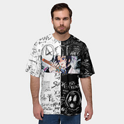 Футболка оверсайз мужская Шинобу Кочо взгляд бабочки, цвет: 3D-принт — фото 2