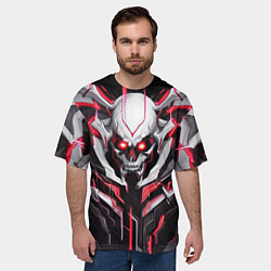 Футболка оверсайз мужская Кибернетический череп, цвет: 3D-принт — фото 2