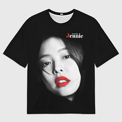 Футболка оверсайз мужская Blackpink Jennie Red lips, цвет: 3D-принт