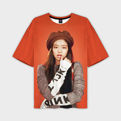 Футболка оверсайз мужская Blackpink Jennie in beret, цвет: 3D-принт