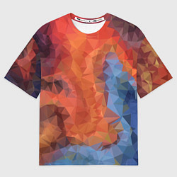 Мужская футболка оверсайз Ginger blue pattern