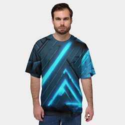 Футболка оверсайз мужская Неоновое свечение из плит, цвет: 3D-принт — фото 2