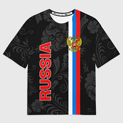Мужская футболка оверсайз Russia black style