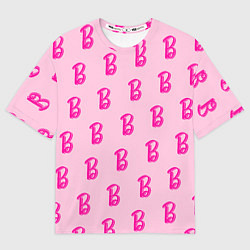 Футболка оверсайз мужская Барби паттерн буква B, цвет: 3D-принт