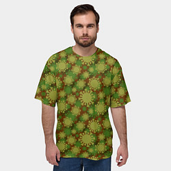 Футболка оверсайз мужская Вирус - камуфляж, цвет: 3D-принт — фото 2