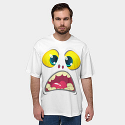 Футболка оверсайз мужская Симпатичное мультяшное лицо монстра, цвет: 3D-принт — фото 2