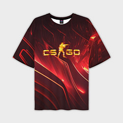 Футболка оверсайз мужская CS GO fire logo, цвет: 3D-принт