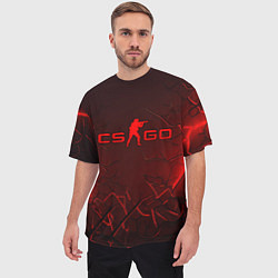 Футболка оверсайз мужская CSGO logo dark red, цвет: 3D-принт — фото 2