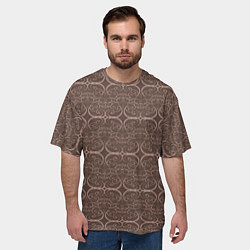 Футболка оверсайз мужская Brown tracery, цвет: 3D-принт — фото 2
