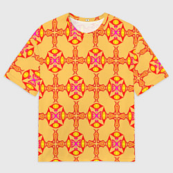 Футболка оверсайз мужская Желто-оранжевый мотив, цвет: 3D-принт