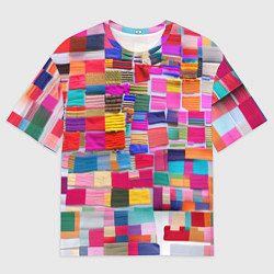 Футболка оверсайз мужская Разноцветные лоскутки, цвет: 3D-принт
