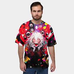 Футболка оверсайз мужская Сумасшедшая аниме девочка от нейросети, цвет: 3D-принт — фото 2