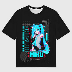 Футболка оверсайз мужская Девочка Хацуне Мику, цвет: 3D-принт